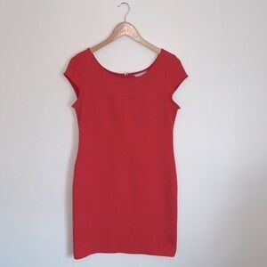 Banana Republic Red Orange Cap Sleeve Dress